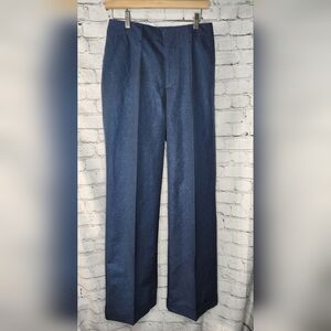 Polo Ralph Lauren Women's Metallic Blue Glitter Wide Leg‎ Trouser Size 2